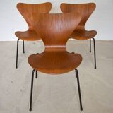 Teak 3107 Dining Chairs by Arne Jacobsen for Fritz Hansen, Set Of 3