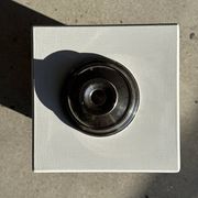 Small shiny silver-plated candlestick H11 D13