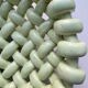 Light green woven ceramic basket Jérome Massier Vallauris