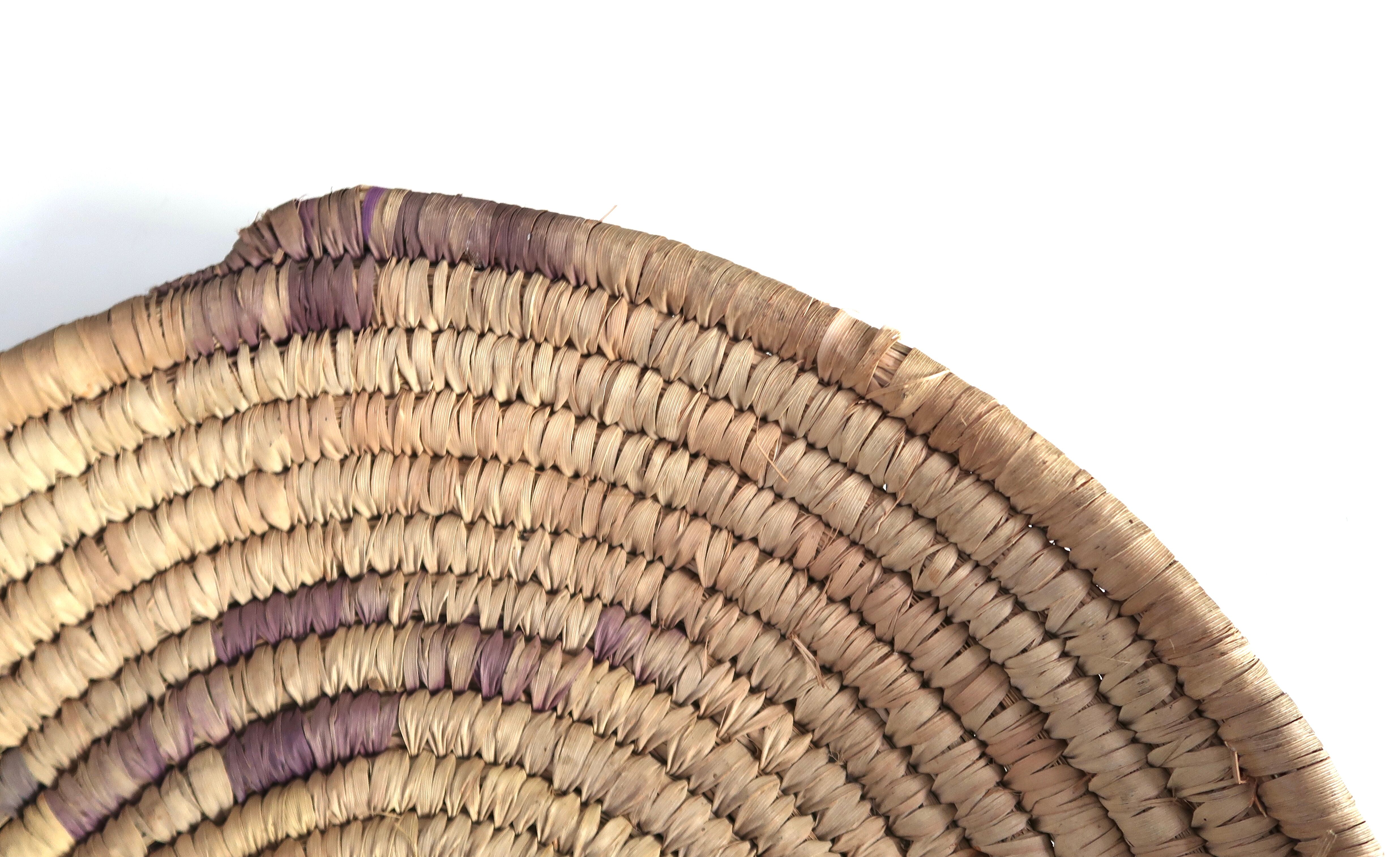 Braided round ethnic tray or wall decoration