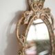 Miroir mural vintage style milieu du siècle avec décor fleurs en plâtre