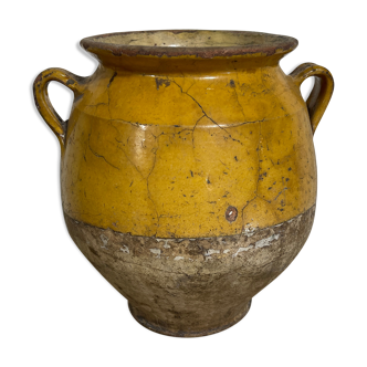 Confit pot in yellow glazed terracotta late 19th century