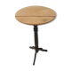 Black and wood pedestal table