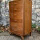 Vintage chest of drawers with compass feet 1960 H112