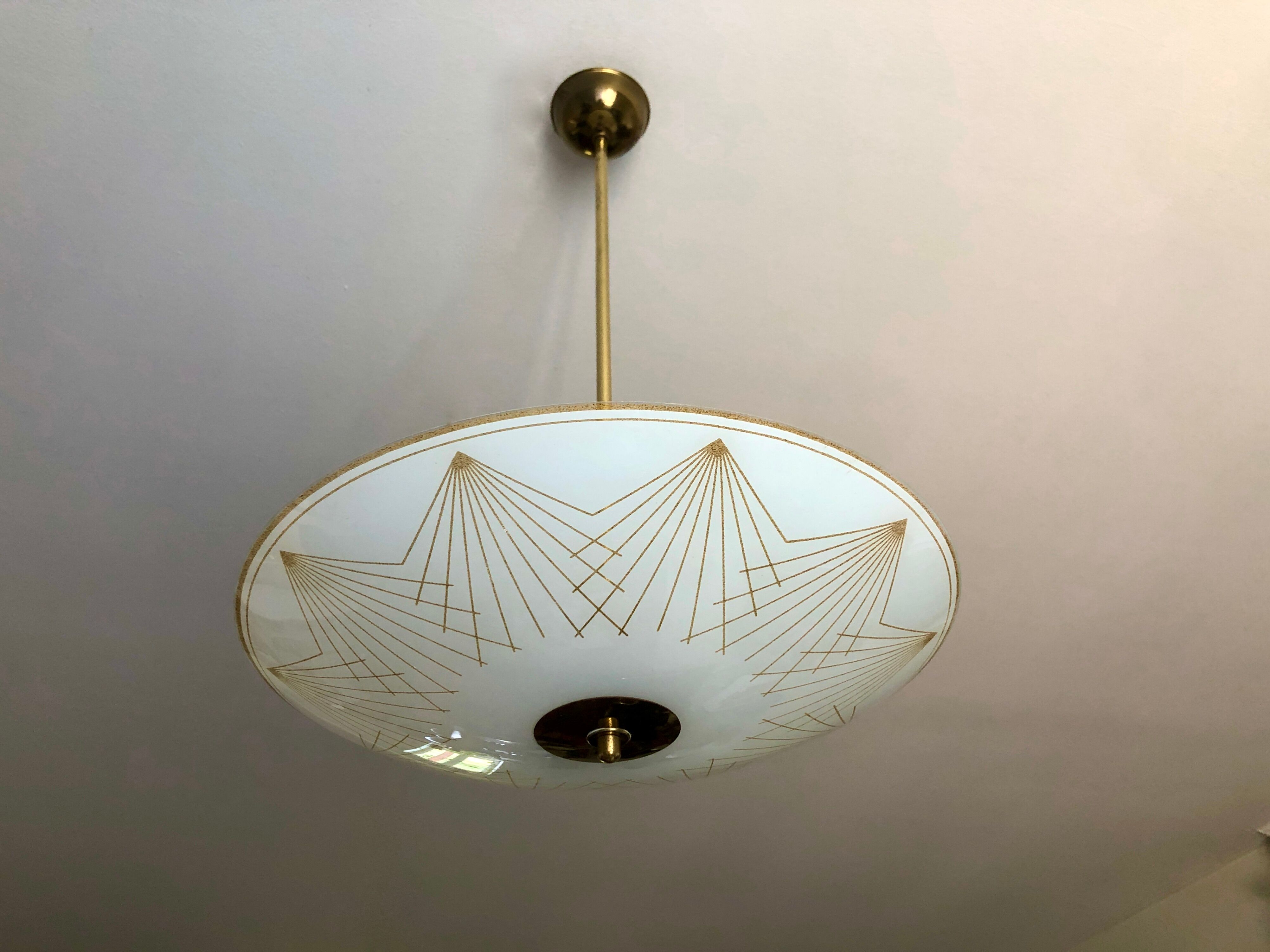 Round suspension white golden star 1950