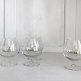 Set of 4 small Izarra and Clés des Ducs armagnac glasses