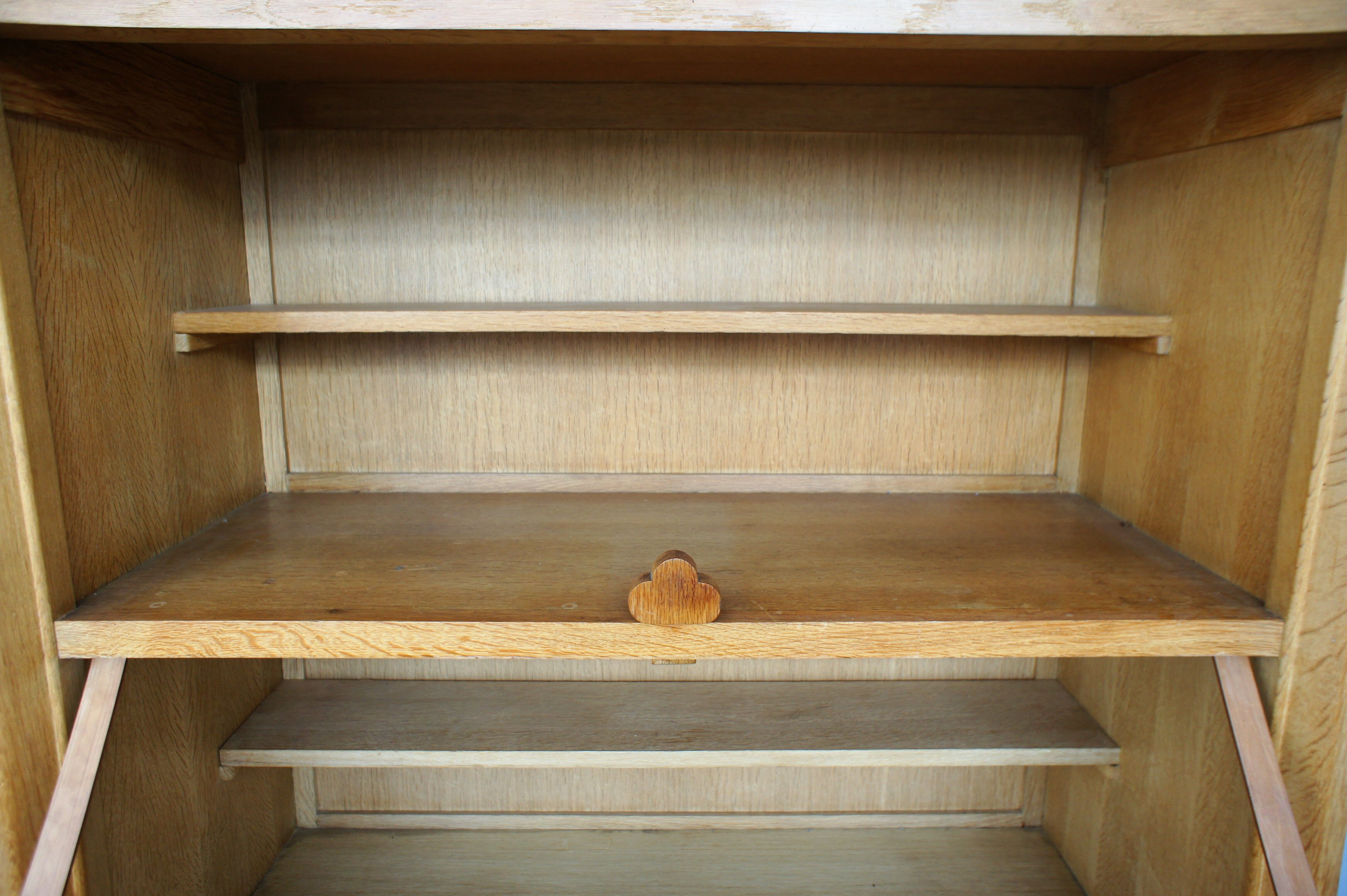 Vintage secretary in clair oak Guillerme and Chambron