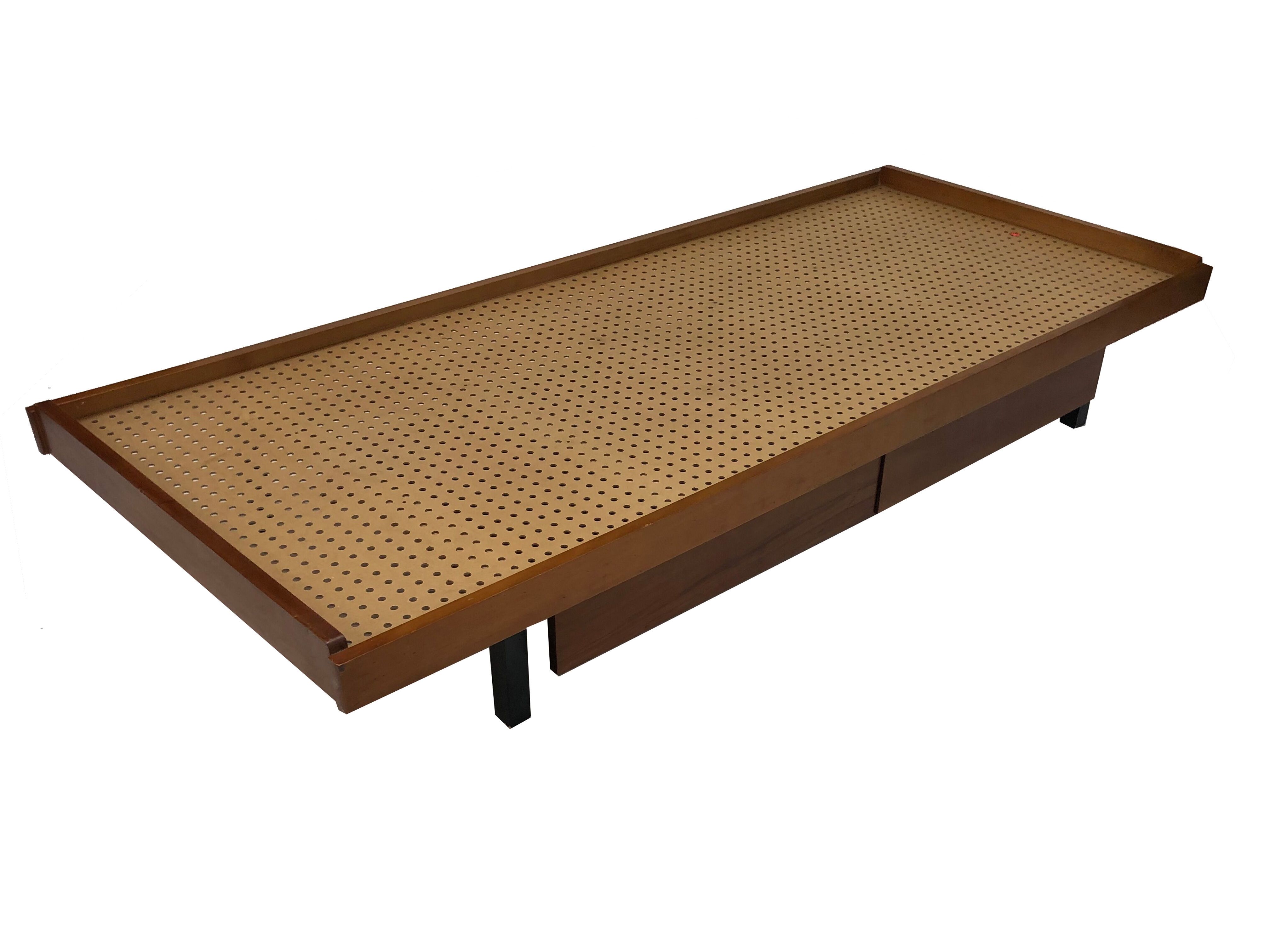 Vintage wooden bed with drawers, Netherlands, 1960
