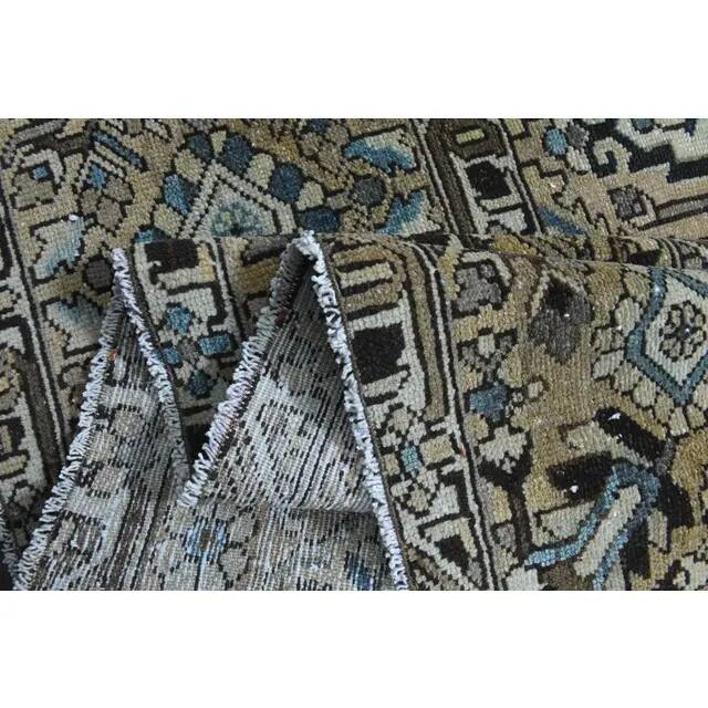 1970s Vintage Persian Handmade Wool Cotton Light Brown Area Rug 295x380