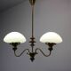 Mid-Century Brass Chandelier, Czechoslovakia, 1970s, Made in Jablonec Glass