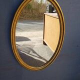 Miroir bois doré epoque 1960 ovale