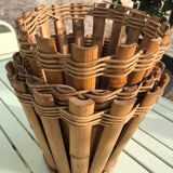 Trois cache pots vintage en bambou