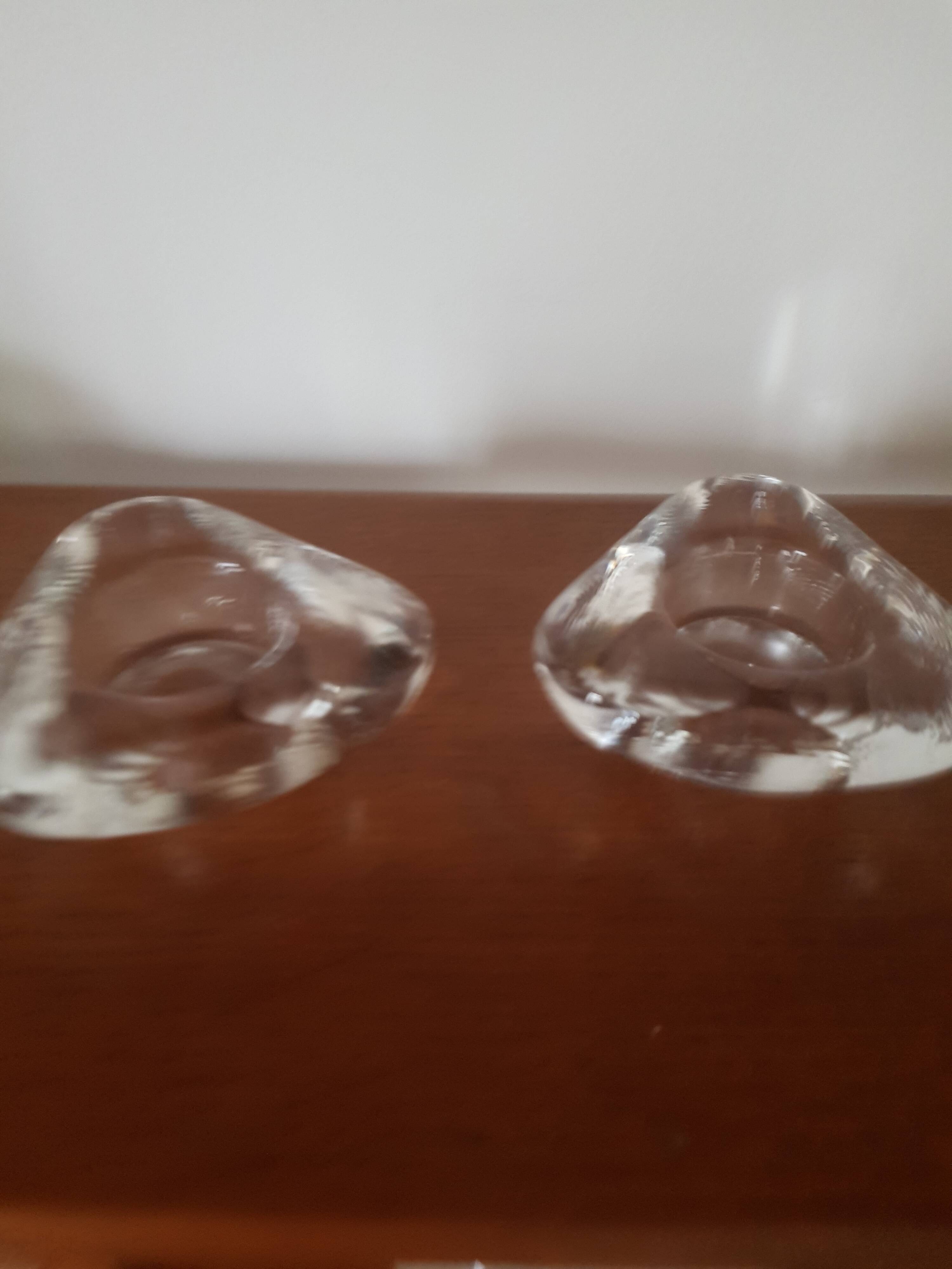 Set of 2 glass candle holders