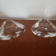 Set of 2 glass candle holders