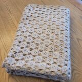 Crochet bedspread in string color