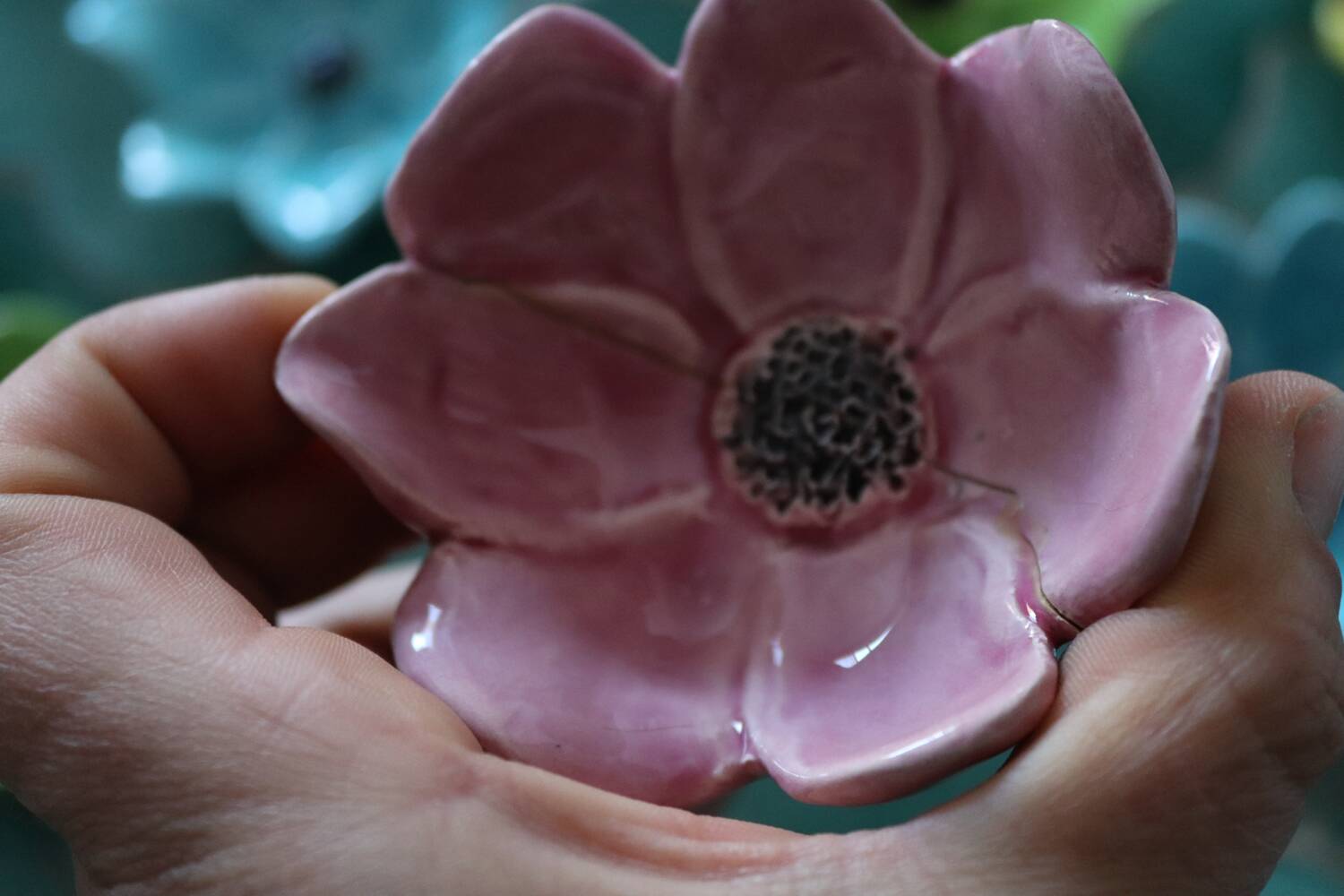 Set of 10 floral ceramic bowls, Bagnoles de l'Orne – years