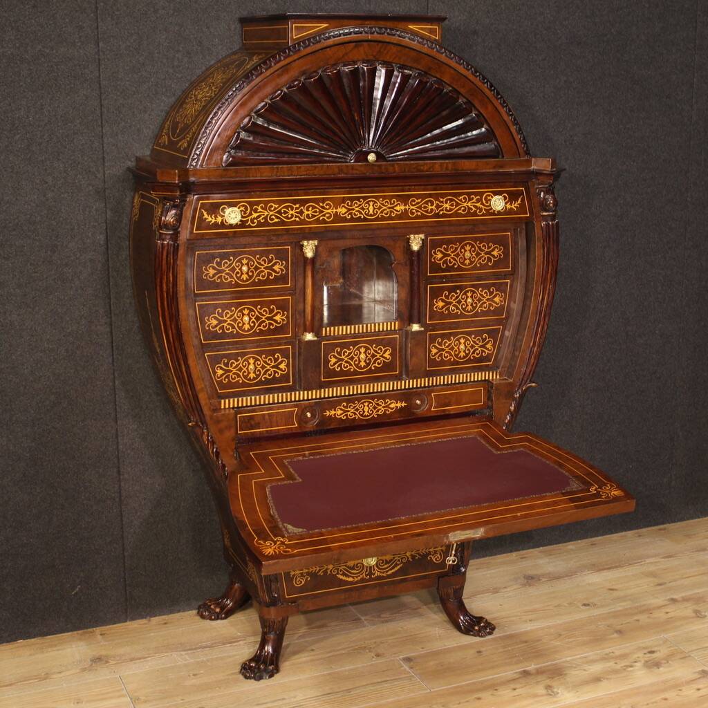 Great Austrian Biedermeier style inlaid secretaire