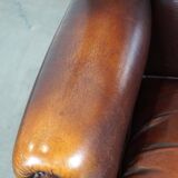 Beautiful classic and stately wingback armchair made of sheep leather with beautiful colors