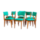 Lot 6 vintage wooden and skai chairs 60