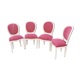 Série de chaises de style Louis XVI roses