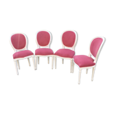 Set of pink Louis XVI style chairs