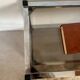 Table basse console verre et chrome vintage