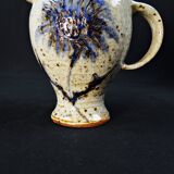 Pichet en grès pyrité à décor de chardons signé Suzanne Dauliach années 70