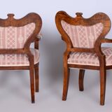 Ensemble de sièges restauré en chêne Biedermeier, noyer, construction stable, Autriche, années 1840