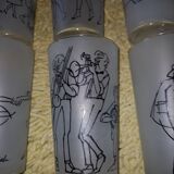 6 glasses illustrated by Cabu