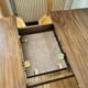 Extendable dining table for 4/6 people, dark walnut, 120/150 cm, 75 cm.