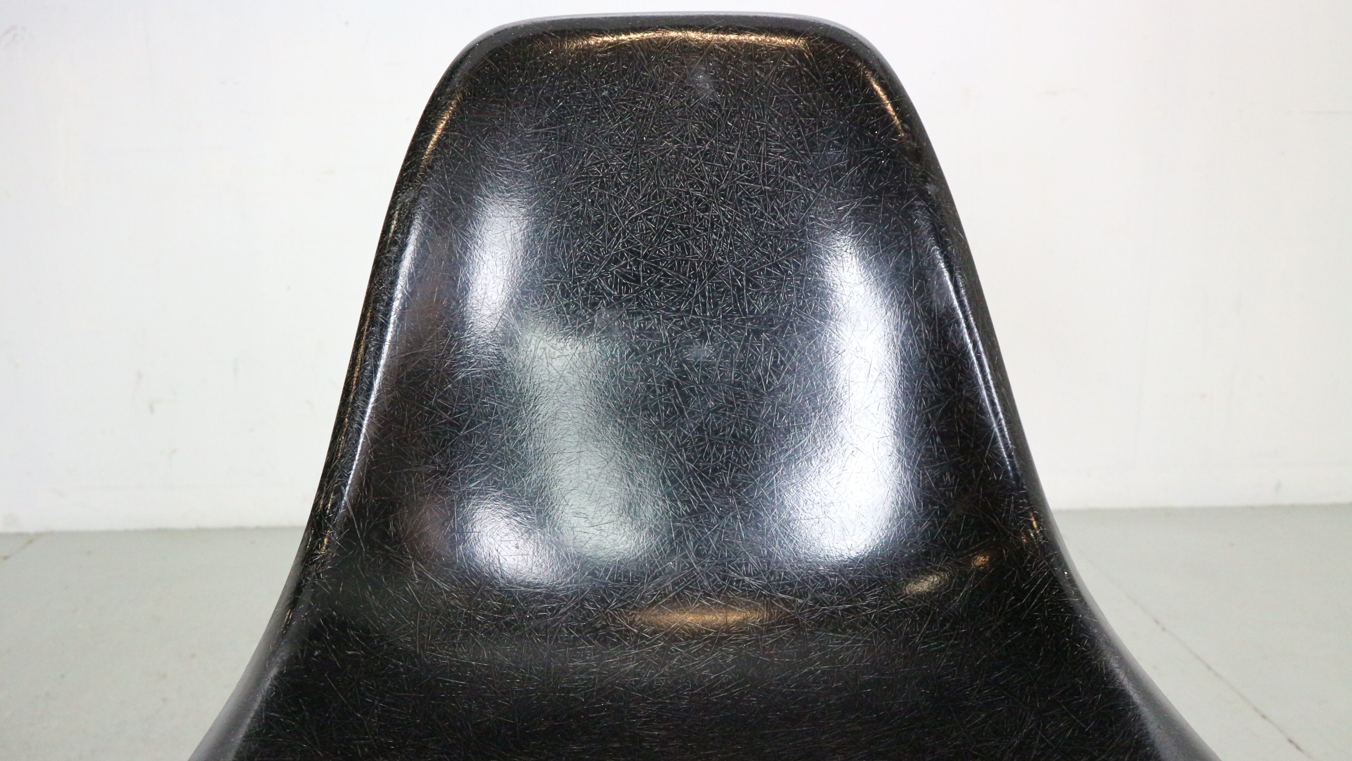 Charles & Ray Eames "DSS" Black Dinning Room Chairs For Herman Miller, 1974
