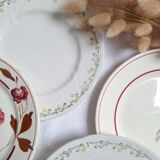 Assiettes à dessert à fleurs  Longwy et Luneville