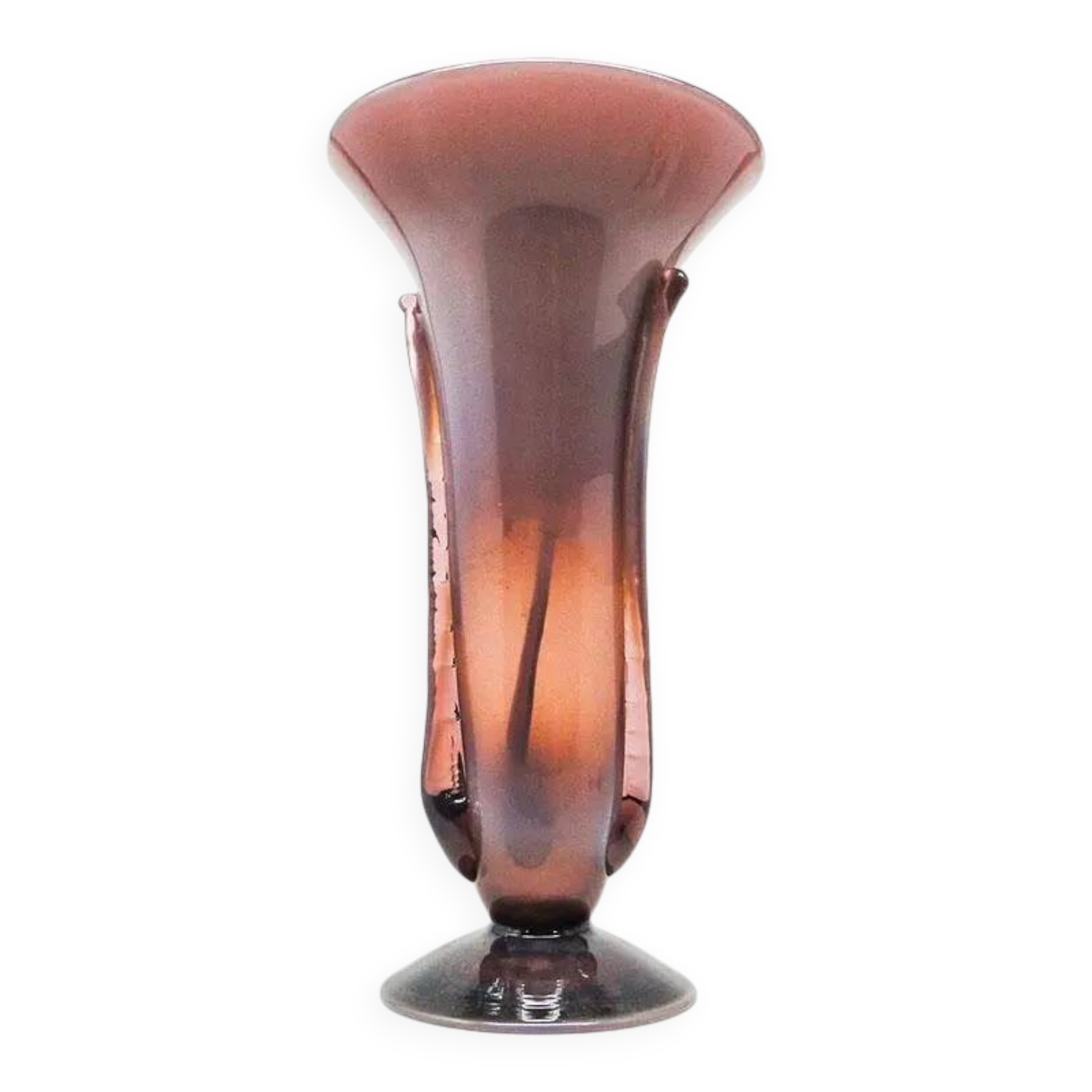 Modernism vase, purple glass, designed by J. Słuczan-Orkusz, Poland, 1970s