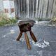 Tabouret Billot en Bois Massif – Sculpture Organique H54cm