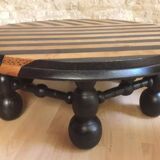 Brutalist coffee table, attributed to Charles Dudouyt
