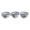 3 cups of English porcelain decorated with butterflies