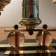 Art Deco candle holder in wood and brass