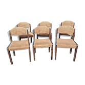 Six chaises en bois Self