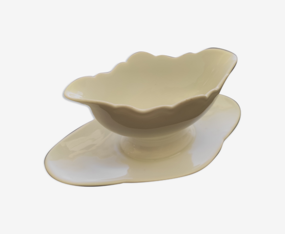 Saucière ancienne en porcelaine de Paris 19e siècle Porcelaine blanche
