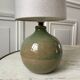 Signed stoneware lamp with cylindrical shade 60s-70s