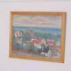 Swedish Oil on Panel “Village Scene” by E. R. Olsson, Vintage & Framed 54 × 66 cm