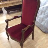 2 red voltaire armchairs
