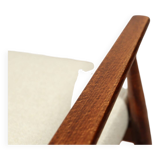 Vintage armchair Bouclè Beige lounge chair Mid Century Modern