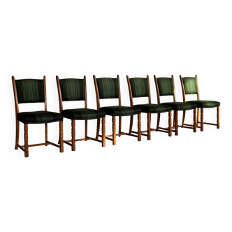 6 Danish Brutalist Dining Chairs