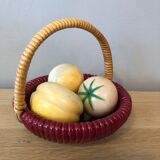 Ceramic and rattan basket