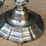 3-light silver-plated metal candlestick