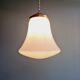 Vintage bell-shaped white opaline pendant light