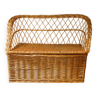 Rattan storage bench