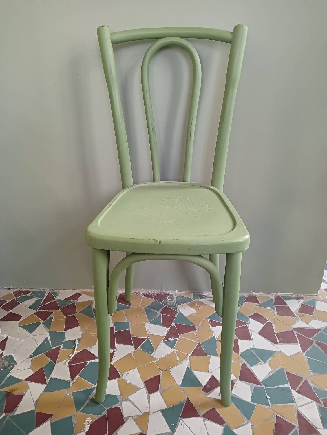 English green bistro chair