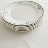 Set of 6 flat plates, ironstone, Petrus Regout, Empire.